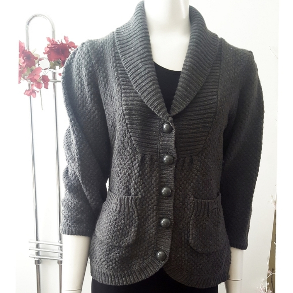 🔖Y2K H&M🥀Vintage Knitted Gray Sweater Blazer/Jacket